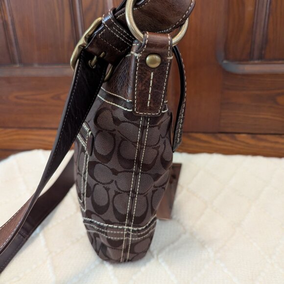 Coach Legacy Slim Duffle Vintage Y2K Signature Jacquard & Leather Brown Crossbod - Picture 4 of 11